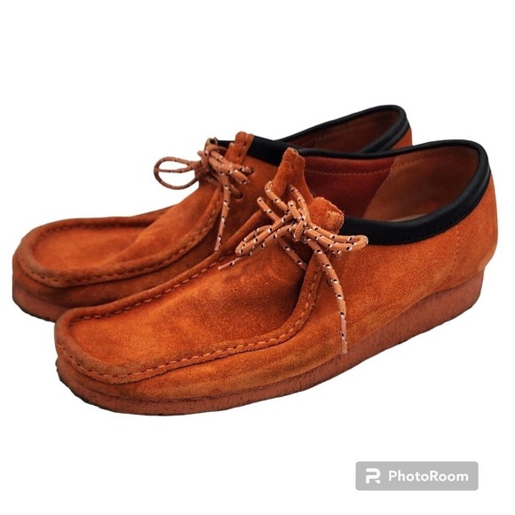 Clarks Wallabee Original Charles F Stead Limited Orange Moccasin Shoes Men's 11 - Picture 1 of 10